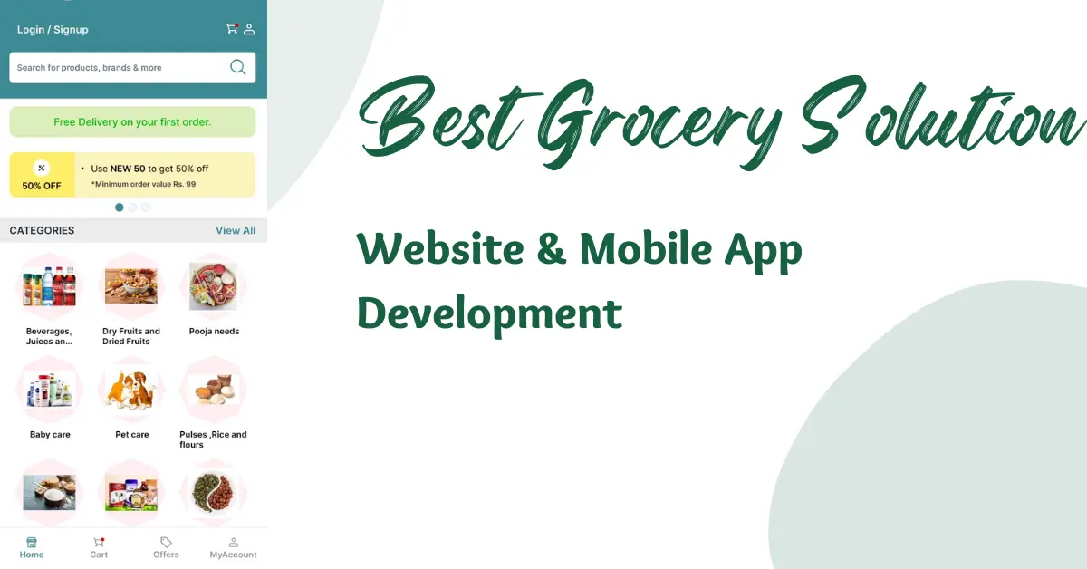 Best Grocery Mobile App and Website at Kanpur Lucknow India